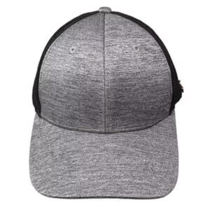 Dona Jo Gray Black Trucker Hat Snapback OS Heathered Mesh Perforated Adjustable
